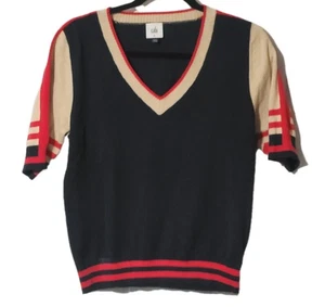 Maglione classico scollo a V manica corta Cabi taglia M - Foto 1 di 3