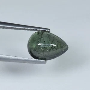3.28 ct LUSTROUS DEEP BLUE / NATURAL TOURMALINE - Pear Cabochon Gems Video !! - Picture 1 of 3