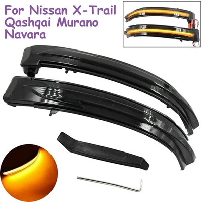 For Nissan Qashqai J11 X-Trail T32 Navara Smoke Wing Mirror LED Indicator Light - image 1 of 4