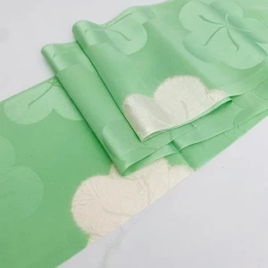 Light Pastel Green #C 6.5x47 Vintage Jacquard Nagajuban Silk Kimono Fabric NJ38 - Picture 1 of 6