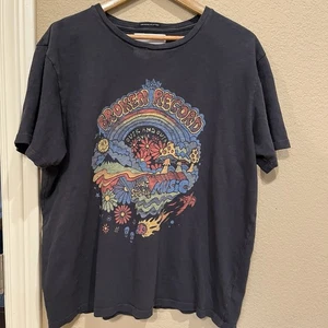 Mother Jeans Denim Broken Record Rowdy Women's T-Shirt Large - Picture 1 of 8