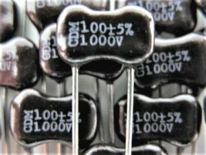 2X (1 Pair) - 100pF 1000 VOLTS (5% TOL) "HIGH VOLTAGE" DIP SILVER MICA CAPACITOR - Picture 1 of 2