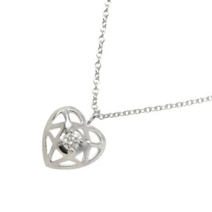 Collana TIFFANY Co. cuore diamante oro bianco 18 carati WG 750 90272058 - Foto 1 di 7