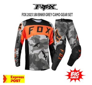 FOX BNKR Off Road Motocross MX Dirt Bike Pants & Jersey 32/M Cam Orange New - Picture 1 of 12