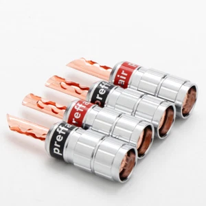 Preffair 4PCS/Pack Banana Plugs Male Red Copper Plated Speaker Cable Connectors - Picture 1 of 11