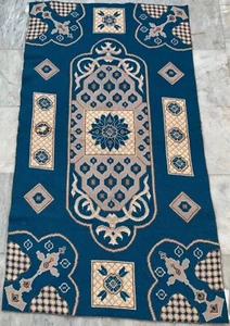 Vintage French Handmade Aubusson Rug Needle Point Floral Wool Rug 135x73 cm - Picture 1 of 9