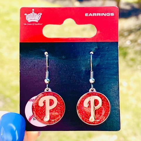 Philadelphia Phillies Glitter Dangle Earrings Cover