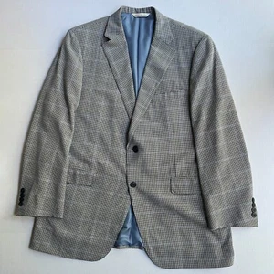 Samuelsohn Wool Blazer Jacket Mens 44R SB Beckett Blue Black Tattersall Check - Picture 1 of 13