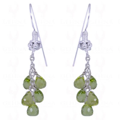 Peridoto #Gotas facetadas de piedras preciosas #Pendientes hechos en plata maciza #925 Foto 1 de 2