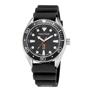 Mens Wristwatch NAUTICA FINN WORLD NAPFWF113 Silicone Black Sub 50mt - Picture 1 of 2