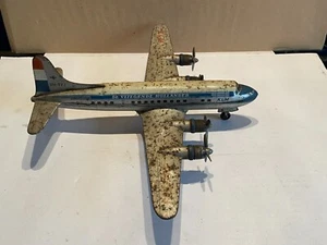 ARNOLD lithograph TINPLATE TOY TIN Douglas DC6B Airplane KLM PH-TFJ De Vilegende - Picture 1 of 21