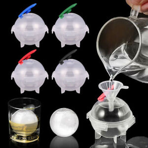4pcs 2inch Round Ice Cube Ball Maker Tray Silicone Sphere Mold Whiskey Cocktails