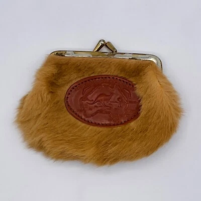 复古澳大利亚正品袋鼠隐藏毛皮更换硬币钱包纪念品悉尼 — 第 1/4 张图片