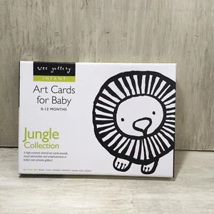 WEE GALLERY Jungle Collection Art Cards for Baby High Contrast Black and White - Picture 1 of 8