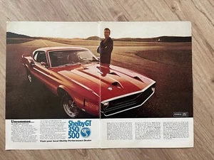 Anuncio impreso de revista Ford Shelby GT 350/500 1969 de 2 páginas ~ poco común... - Imagen 1 de 1