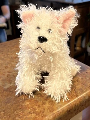 Ganz Webkinz White Terrier 8 Inch Plush Puppy Dog Pink Bow Curly HM106 NO CODE - Image 1 of 4