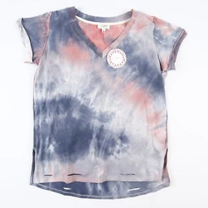NEW Umgee Distressed T-Shirt Womens Small Pink Purple Blue Tie Dye A6051 - Picture 1 of 11