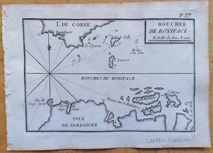 Bonifacio Corse Corsica Sardegna + Original Map by Roux + 1764 - Picture 1 of 1