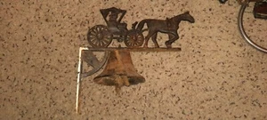 ANTIQUE CAST IRON HORSE & BUGGY PORCH BELL - Picture 1 of 9
