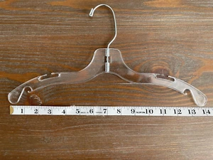 Clear 14in hangers w/chrome swivel hook (Lot of 10) - Picture 1 of 3
