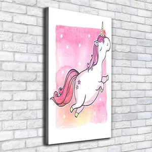 Leinwand-Bild Kunstdruck Hochformat 50x100 Bilder Rosa Einhorn - Bild 1 von 6