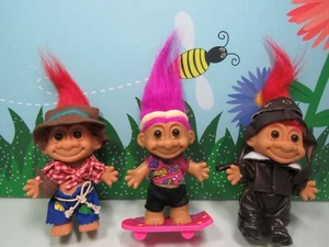 SET TRE TROLL PER RAGAZZI - Bambole Russ Troll 5" - NUOVI IN BUSTINE ORIGINALI - Foto 1 di 3