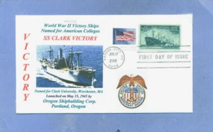 CLARK VICTORY Ship named: Clark University in Massachusetts Photo First Day PM - Picture 1 of 1