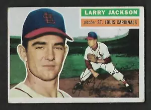 1956 Topps #119 Larry Jackson Cardinals TOUGH WB WHITE BACK GD/VG - Picture 1 of 2