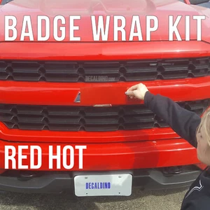Red Hot Truck Emblem Wrap Kit - For Chevy Silverado BowTie Badge Color match z71 - Foto 1 di 3
