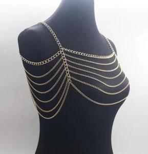 Lady Body Chain Shoulder Bra Jewelry Necklace Bikini Beach Party Accessory Decor - Picture 1 of 5