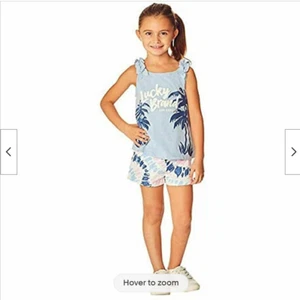 LUCKY BRAND GIRLS 2 PC SET TANK & SHORTS (BLUE/TIE DYE 3T)NWT - Picture 1 of 2
