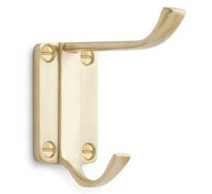 signature hardware Bradford Brass Coat Hook - Satin Brass - Picture 1 of 1