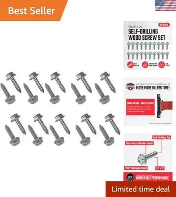 E-Track Compatible Zinc-Plated Screws 1/4"x1" for Safe Wood Fastening - 20 Pcs - Image 1 of 4