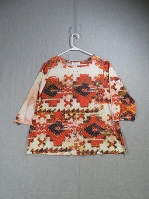 Blusa para mujer Breckenridge 2x Pull-Over naranjas aztecas Foto 1 de 4