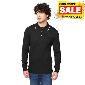 Bewley & Ritch Ambrosden Mens Polo Neck Knitted Jumper Sweatshirt Knitwear Black - Picture 1 of 4