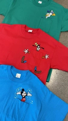 Camisetas Mickey, Goofy, Donald Duck vintage de Disney (3) de una sola puntada sin usar como nuevo años 90 Foto 1 de 4