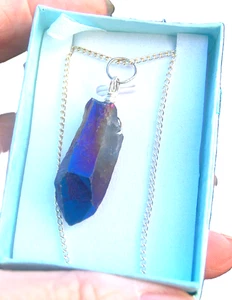 Colgante de cristal envolvente de alambre de aura de cobalto trae paz, tranquilidad ganga segundo 1 - Imagen 1 de 2