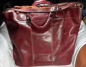 Bolso de Mano Floto Luggage Piana de Cuero, Rojo Toscano, Grande - Imagen 1 de 21