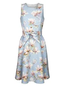 Amy Kleid mit pudrigem Floraldruck hellblau-rosé Gr. 40, 44, 46 0420157321 - Bild 1 von 5