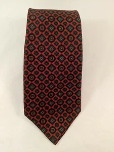 Harve Bernard Silk Tie Khaki, Green, Red Multi Color - Picture 1 of 3