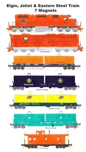 Elgin Joliet & Eastern Steel Train con B&O, C&NW, PC 7 magneti Andy Fletcher - Foto 1 di 1