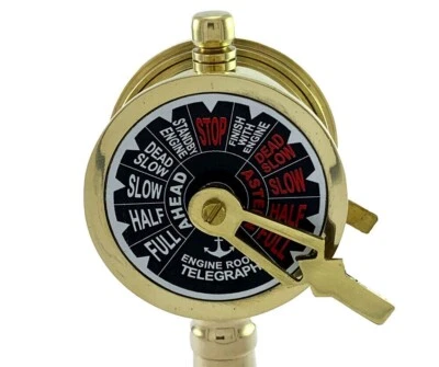 Hermosa mesa de trabajo antigua de latón para sala de máquinas de barco telégrafo marina 6"" Foto 1 de 4