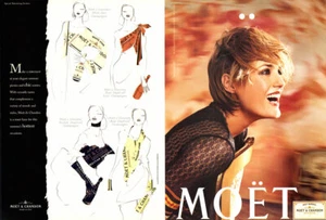 2003 Moet & Chandon Yasmin Le Bon 2-seitige MAGAZINANZEIGE - Bild 1 von 1