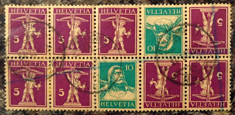 SWITZERLAND 1927 Booklet Pane Tete-Beche Fine/Used GM780 - Image 1 of 1