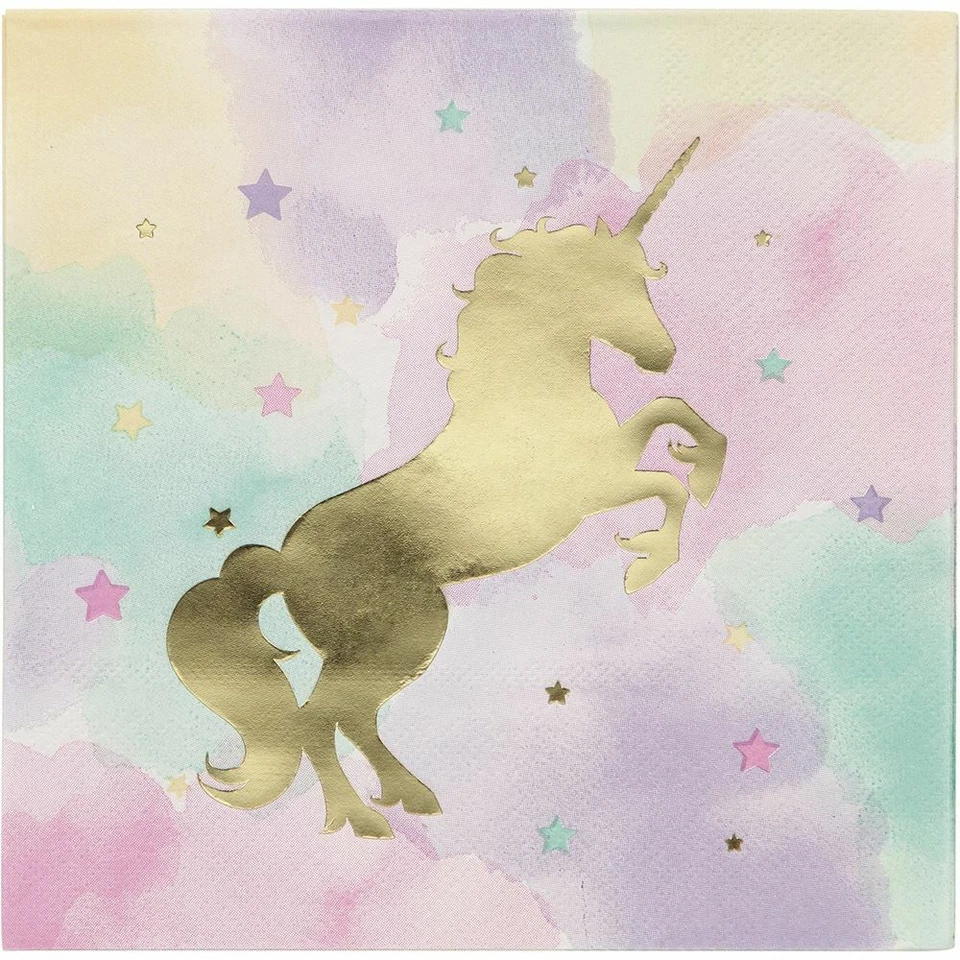 Unicorn Sparkle 16 Ct Luncheon Napkins Foil Stamp 3 Ply - Image 1 of 2