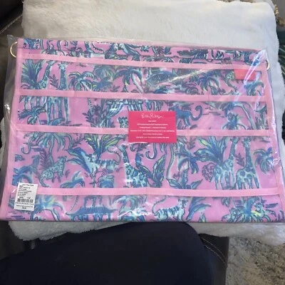Nuevo Lily Pulitzer Organizador Colgante Rosa Lila Fuera de Oficina Sellado Foto 1 de 4
