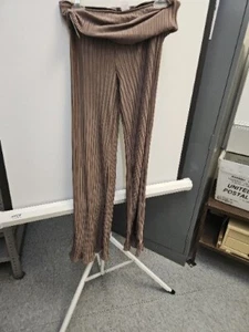 Love Cameron Pleated Silk Pants Brown Medium - Picture 1 of 4