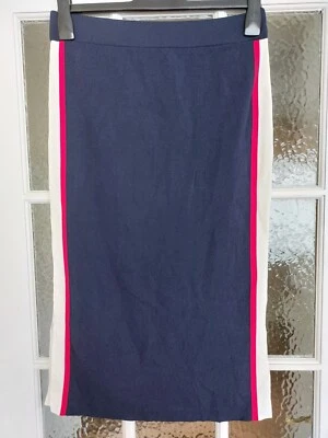 Marks And Spencer Ladies Navy Skirt With Side Stripe, Size Medium, BNWT - Image 1 of 4