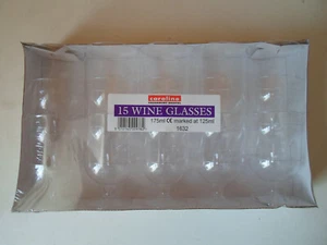 Caroline 15er Pack Kunststoff Weingläser 125ml / 175ml klar Halb-Einweg - Bild 1 von 4