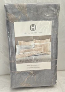 Hotel Collection King Pillow 1-Sham Sakura Blossom 20" x 36" Slate Blue - Picture 1 of 2